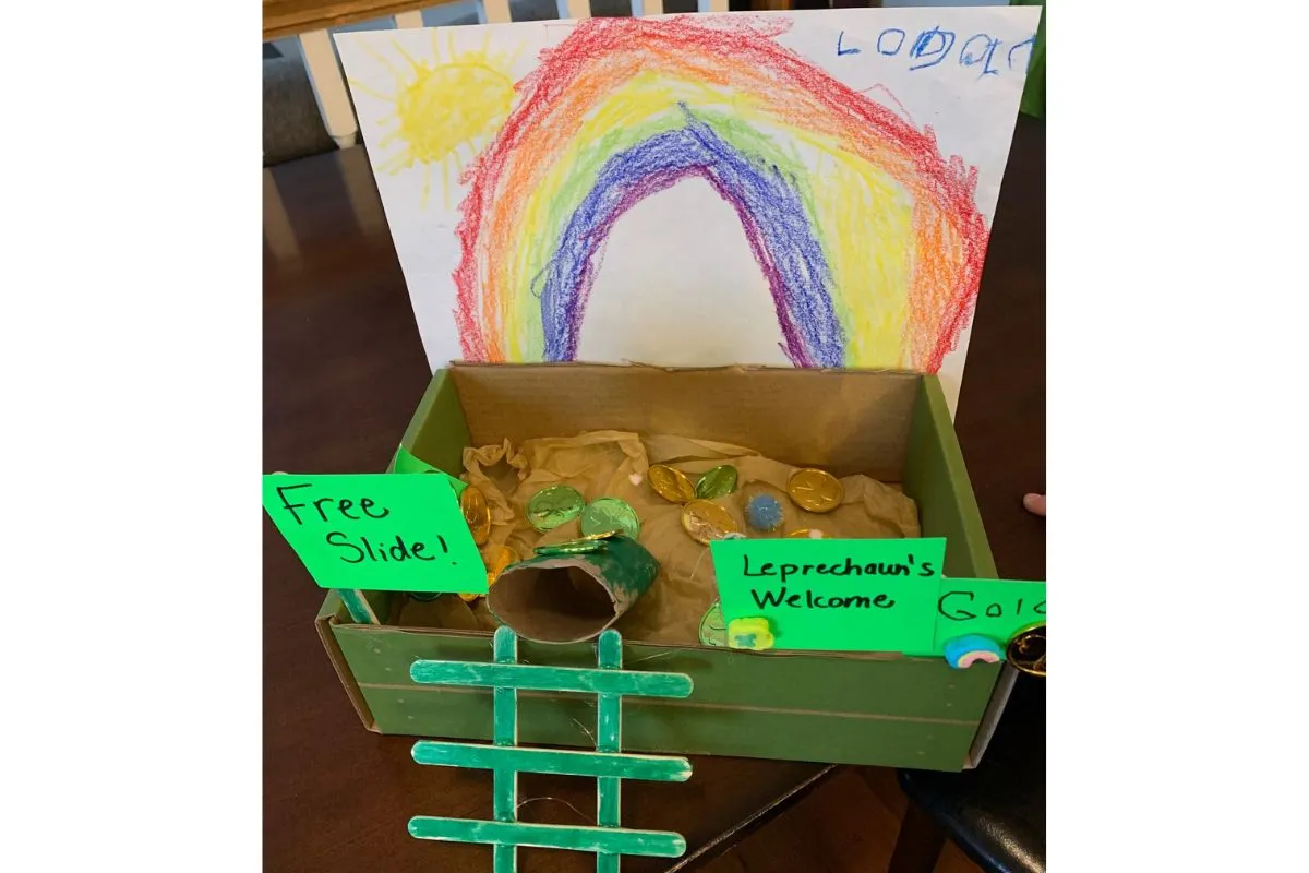 leprechaun trap; ideas and activites for St. Patrick's Day for kids