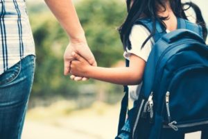 morning routine for before school kids version: holding hands