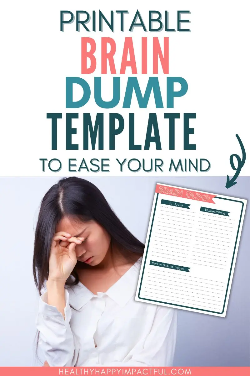 brain dump template pin to ease your mind