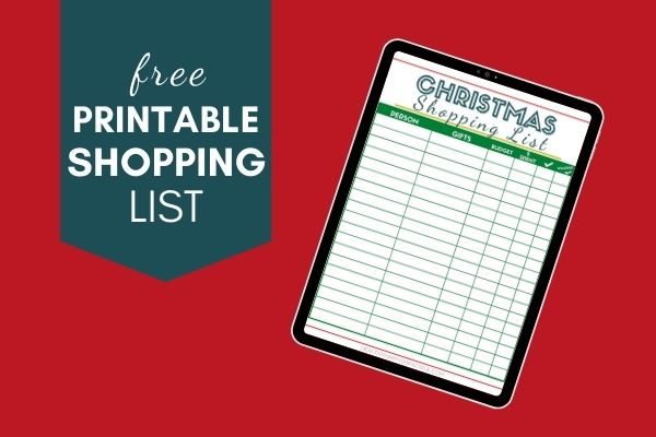 livre printable lista de compras de Natal