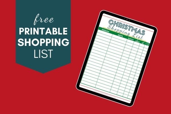  lista de compras de Natal imprimível gratuitamente