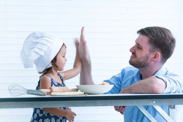 dad and daughter hi-5, fun ways to promote leadership