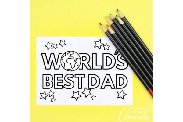 printable Father's Day card to color