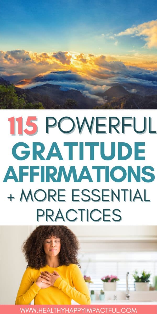 Good powerful affirmations for gratitude pin; manifesting; thankful