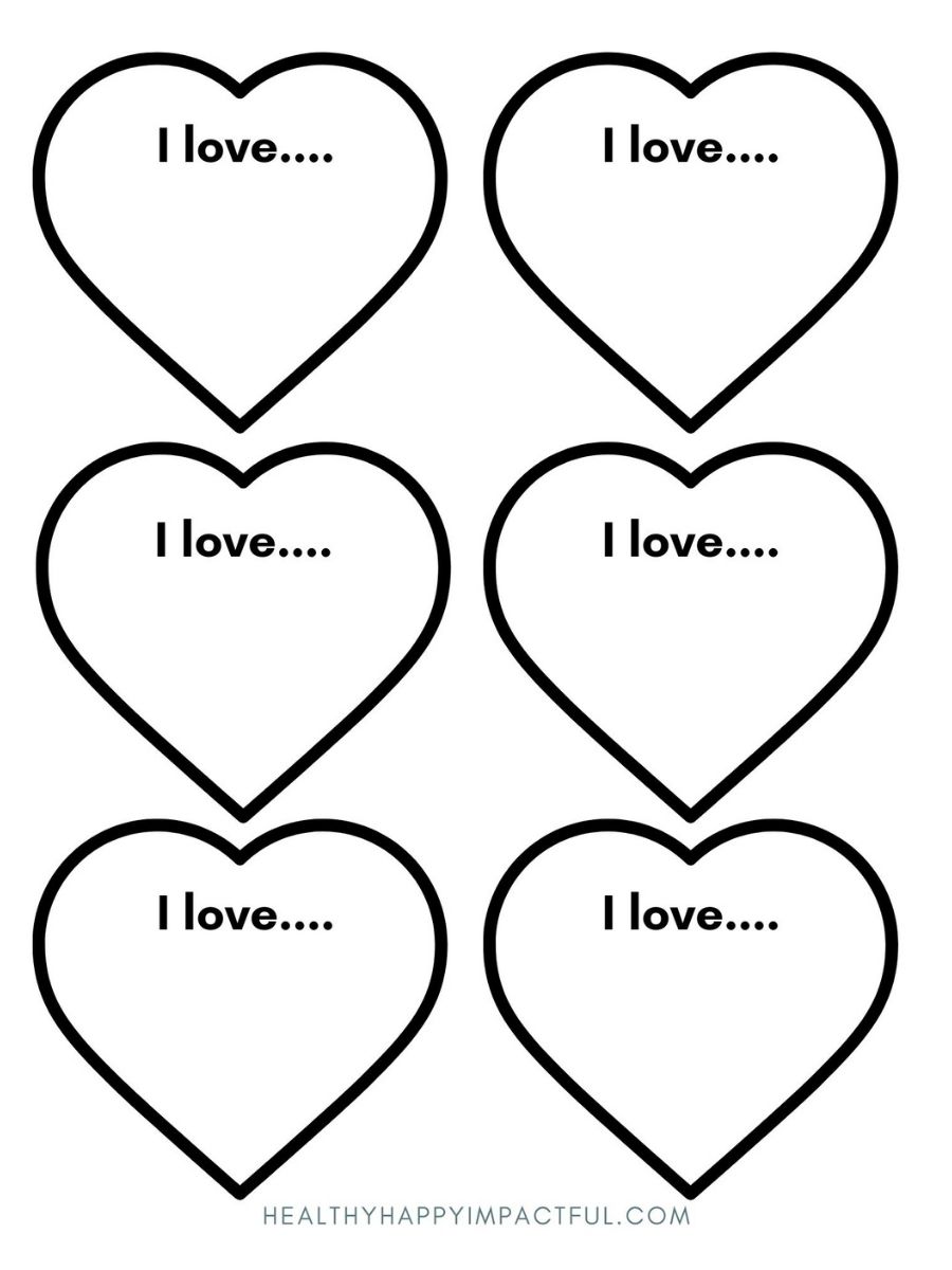 I love page of hearts printable template download