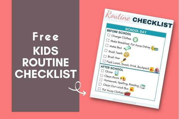 kids routine checklist morning and night chart free printable