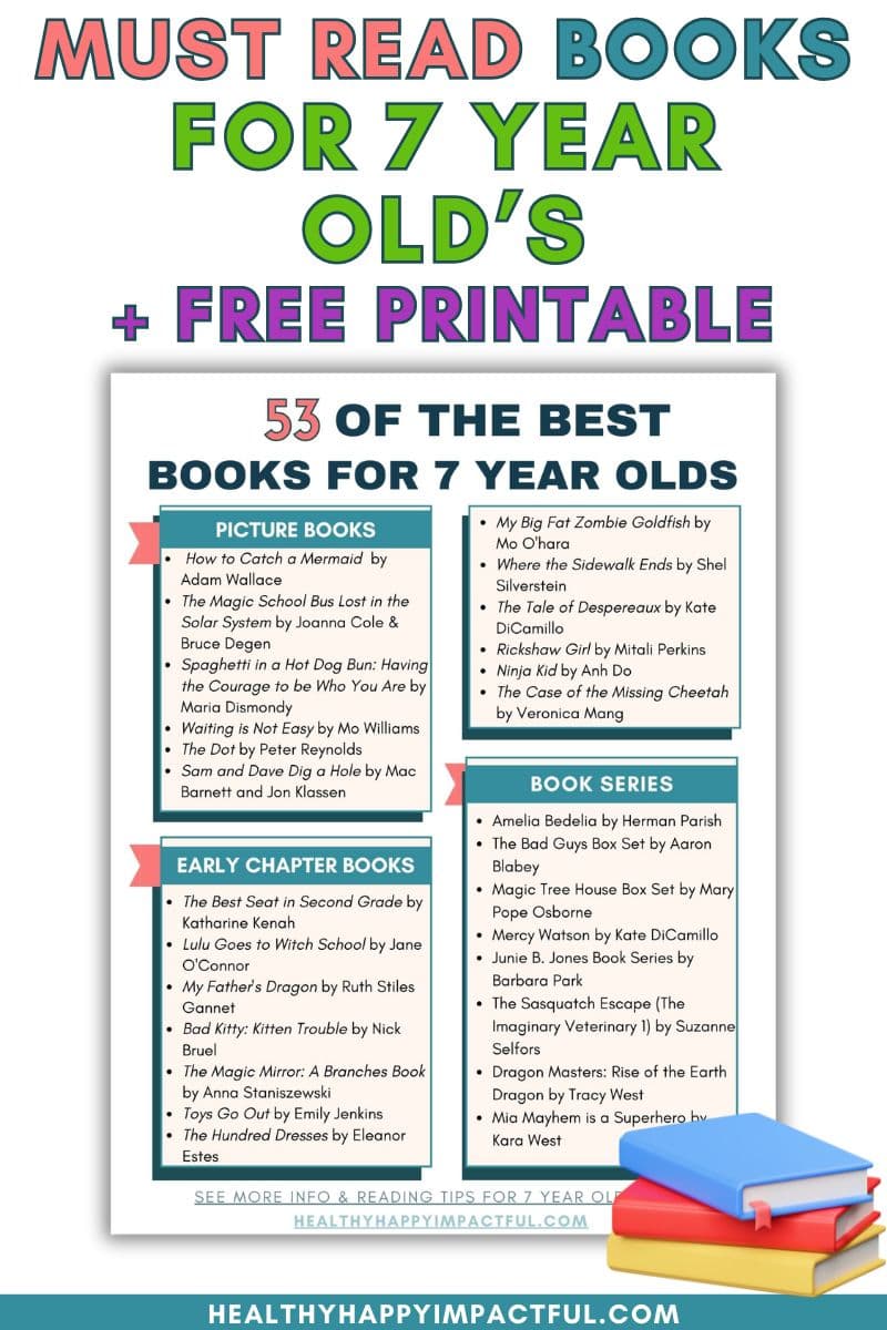 free printable book list for seven year olds, 7 year old kids to read