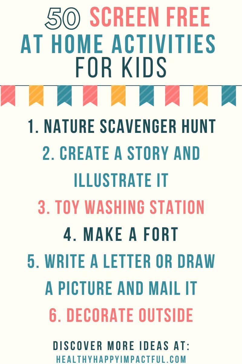 screen free activities for kids at home