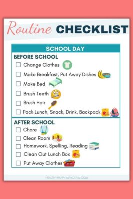 daily morning routine checklist for kids