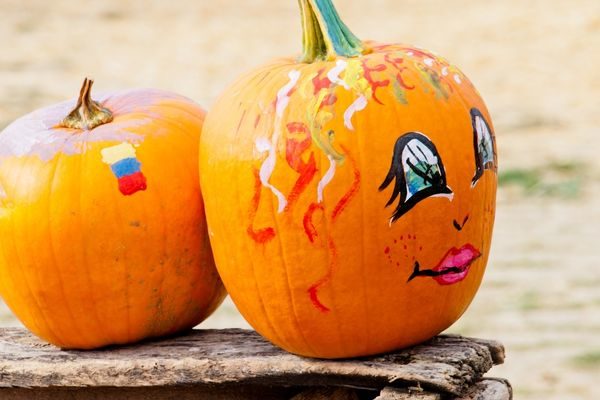 paint pumpkins for spooky season kids