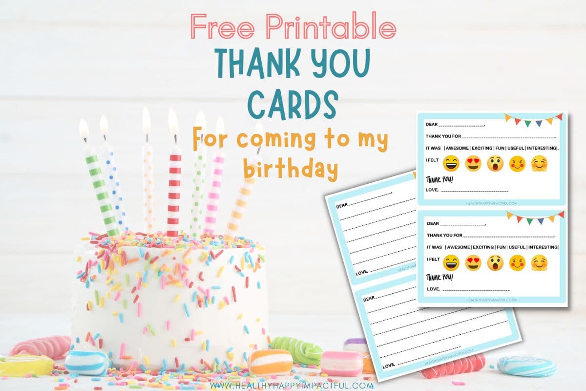 Free Thank You For Coming To My Birthday Printables