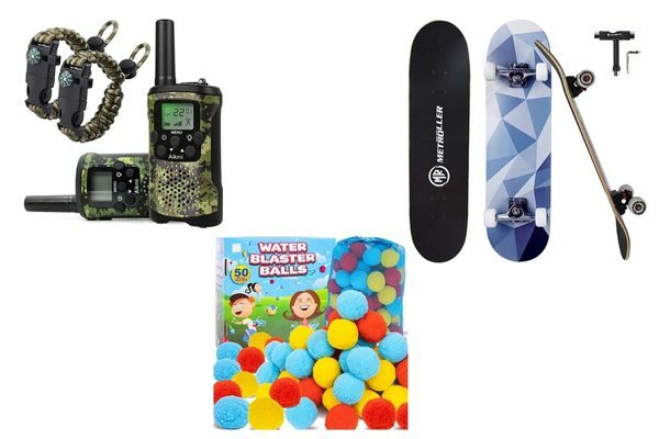 skateboard, balls, walkie talkie: gifts for active kids who like to be outdoors in nature