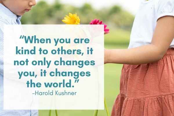 kids with flowers: quotes to inspire kindness in kids