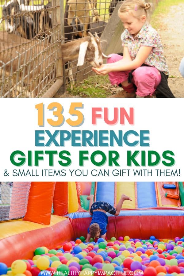 how to give active kids experience gifts pin