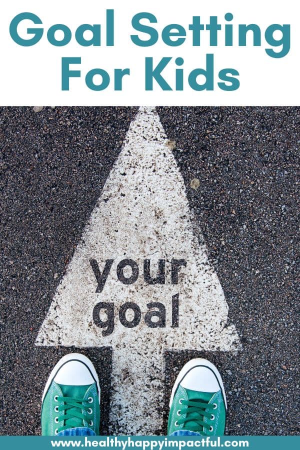 title image shoes and arrow; motivational goal setting for kids and students