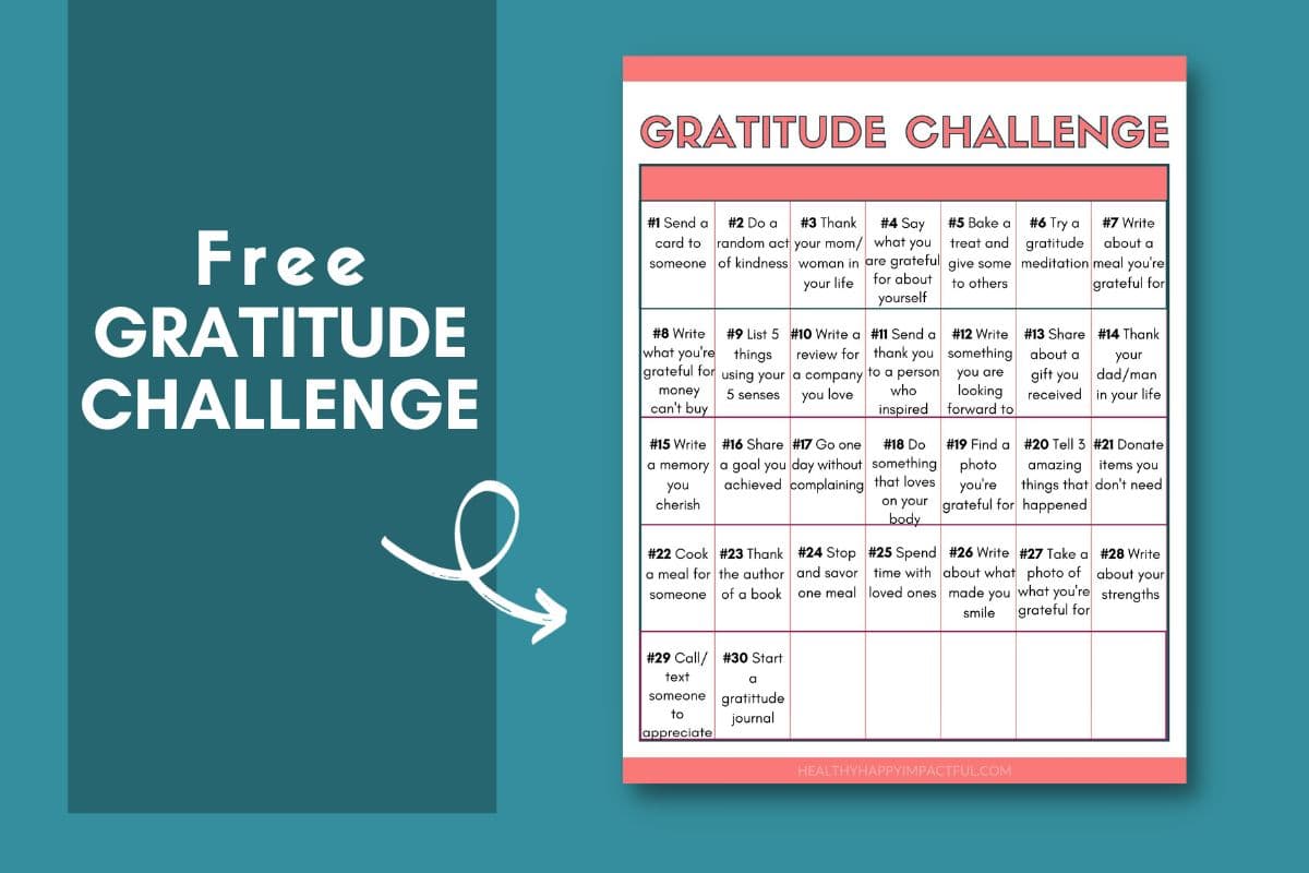 gratitude challenge free printable pdf list calendar
