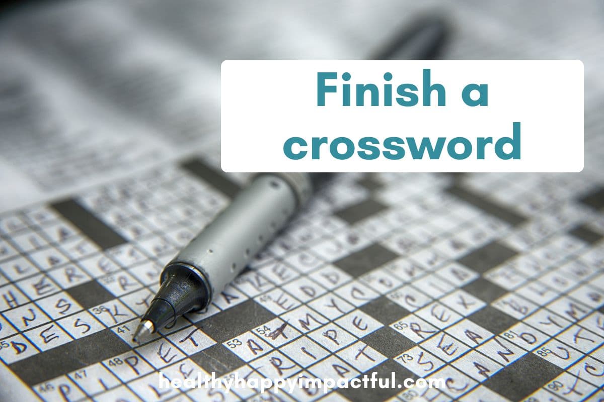 crazy, unique, and unusual bucket list ideas and items for students: finish a crossword