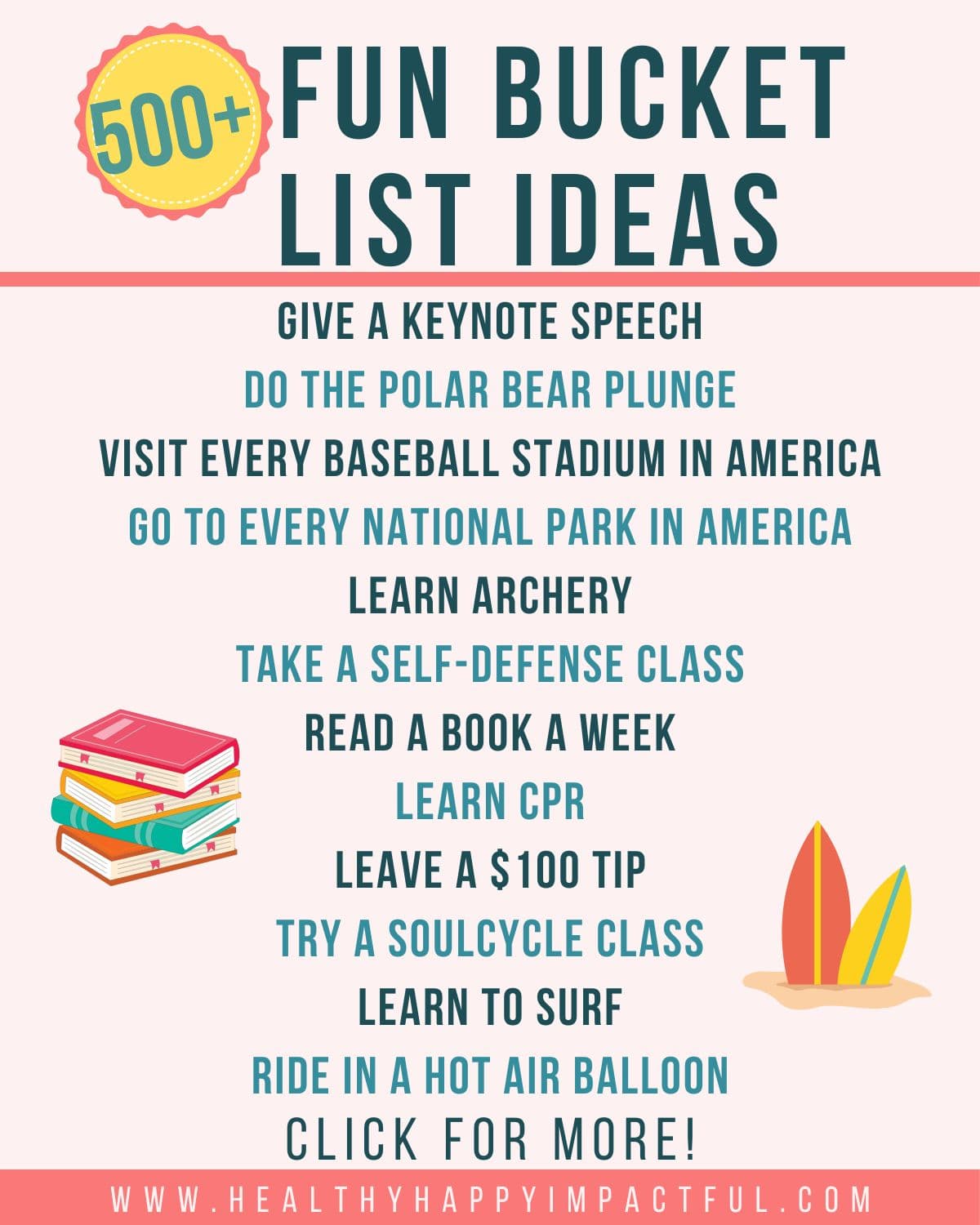 unique and personal bucket list ideas for 2024: great for students, adults, cancer patients, seniors