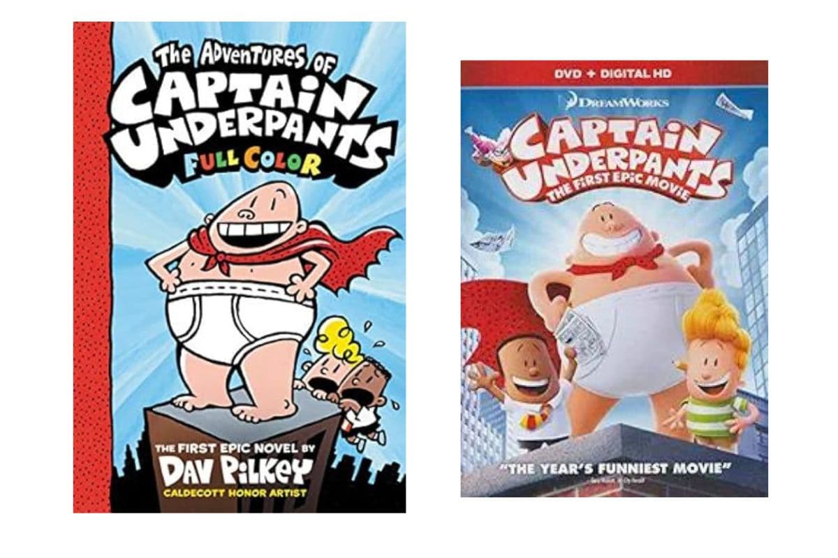 Captain underpants graphic novel and kids film