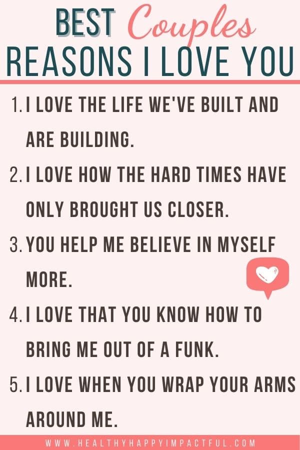good things I love about you list for couples and partner