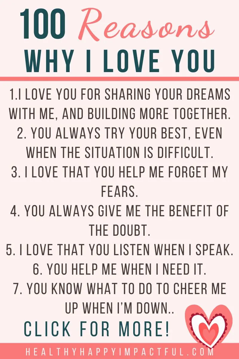 good things I love about you list for couples and partner