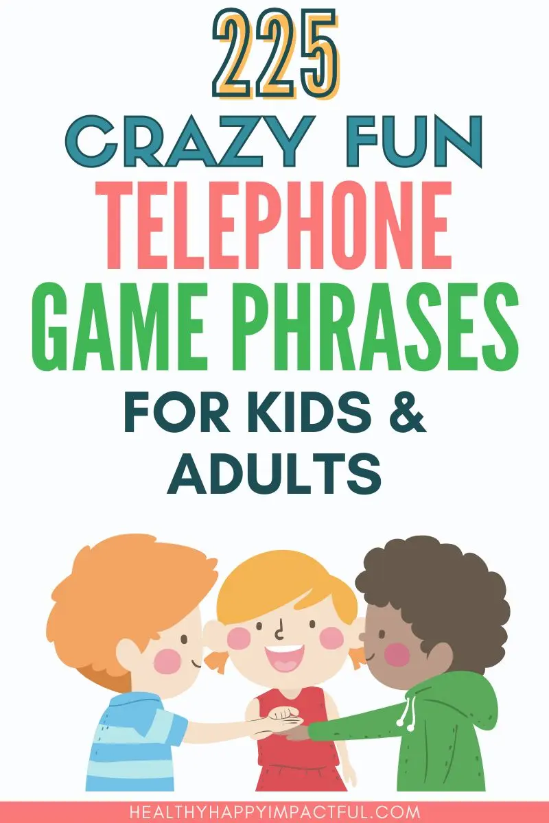 crazy fun telephone game phrases for kids and adults pin