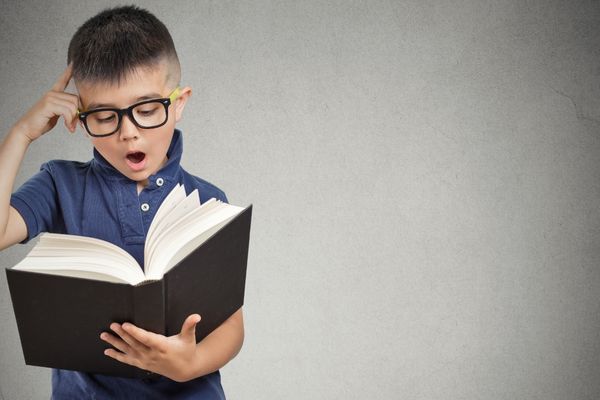 boy reading a book