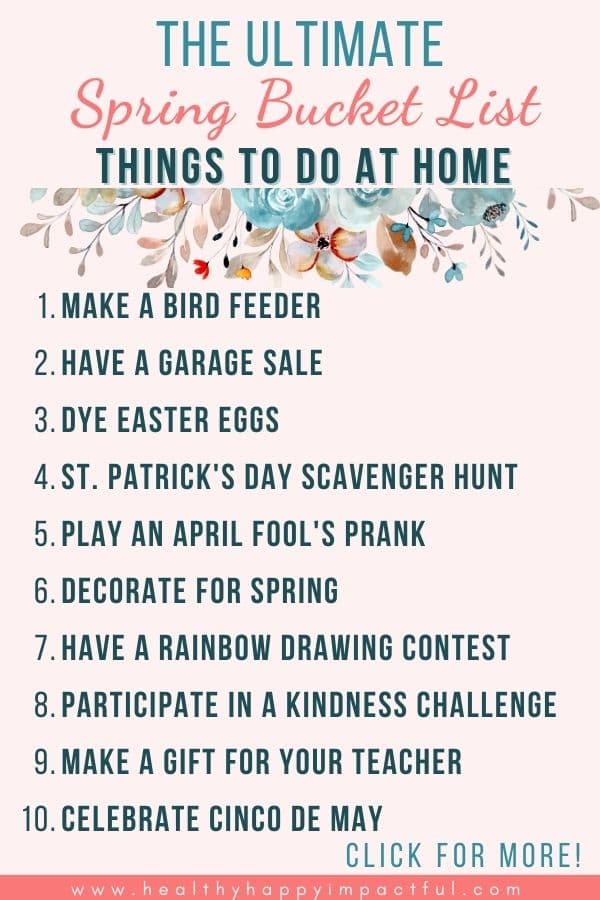 best spring bucket list activities for kids, adults, families; april; things