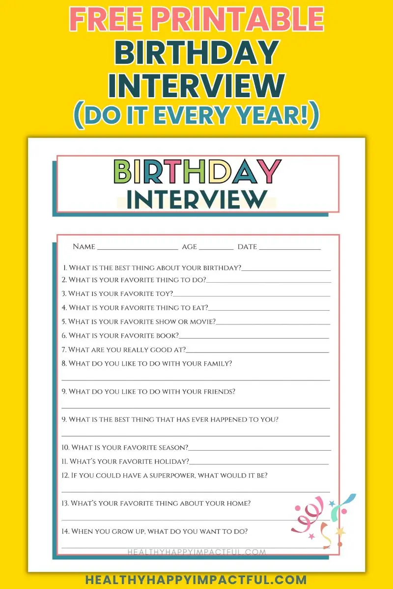 free interview birthday questionnaire for kids printable