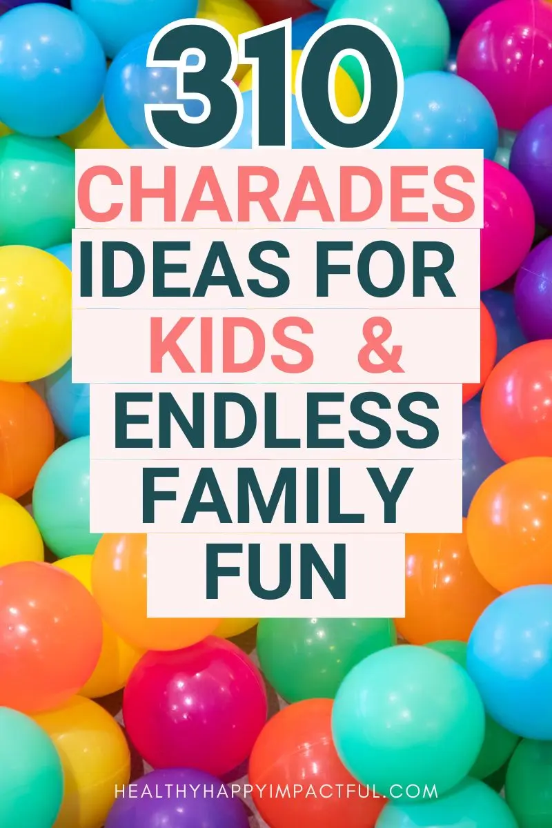 charades ideas list for kids pin