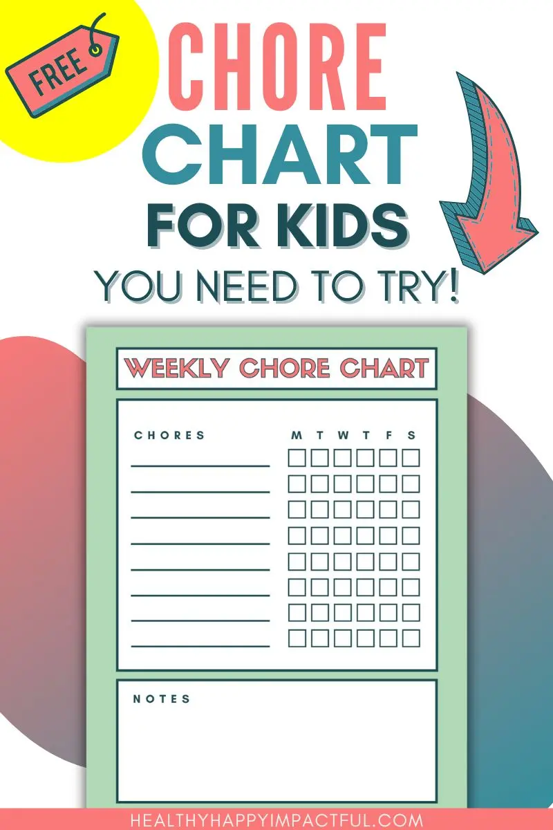 weekly family chore chart template free pin