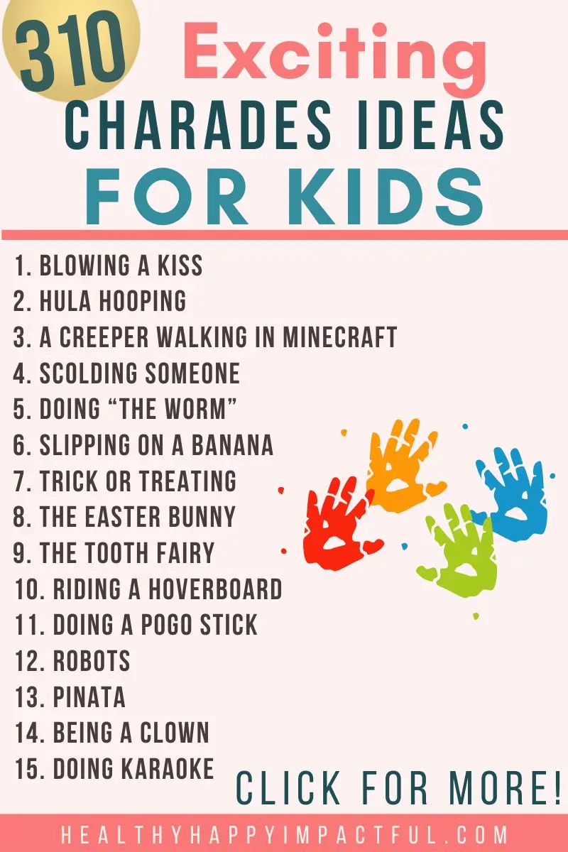 exciting charades word list for kids and family