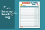 featured image; free printable summer reading log; challenge