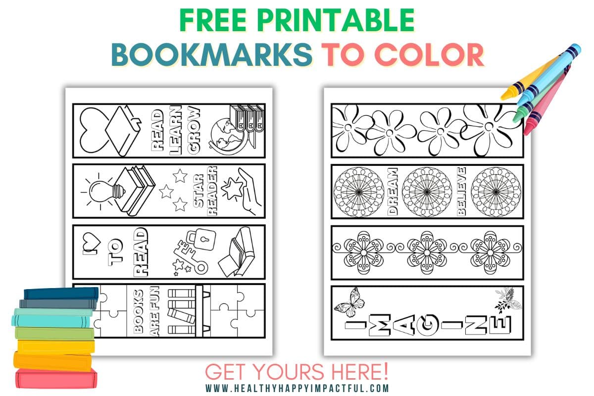 Free Inspirational Printable Bookmarks to Color (for Kids & Adults)