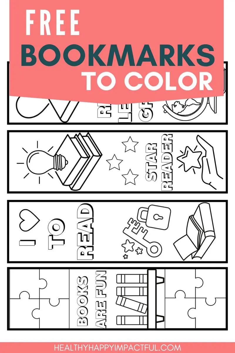 free printable bookmarks to color