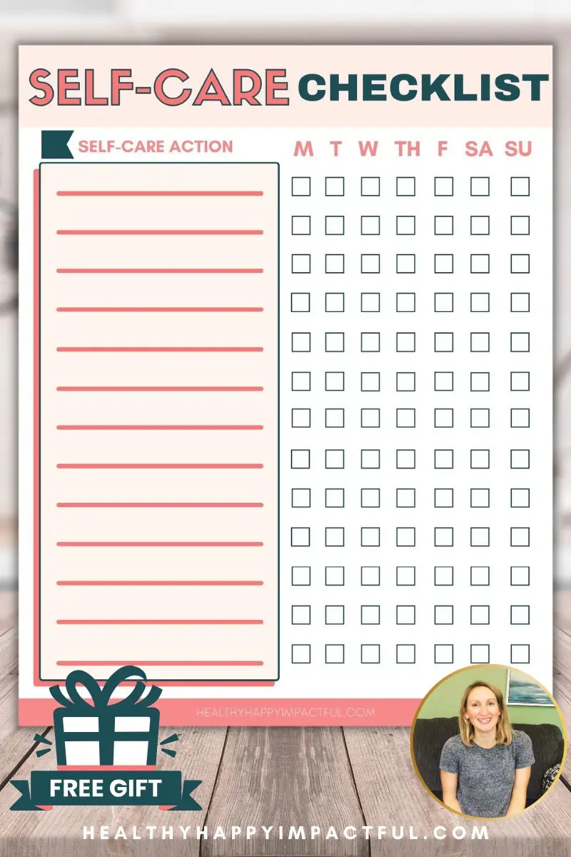 weekly self care checklist template