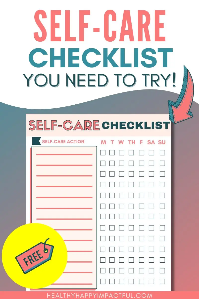 self-care routine checklist printable pin