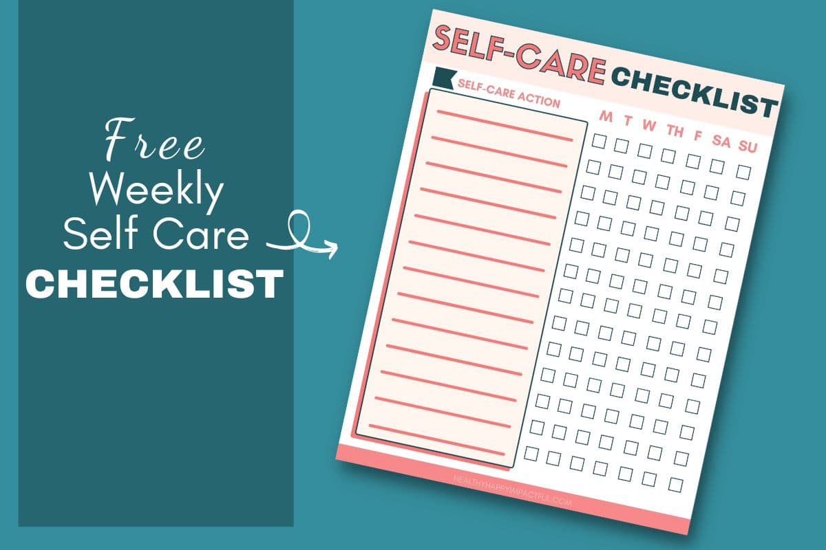 weekly self care checklist template