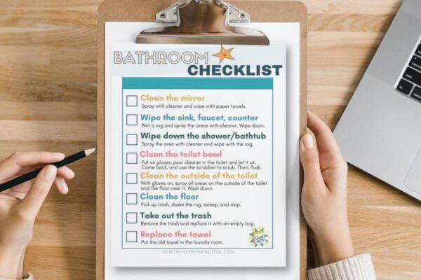 bathroom cleaning checklist printable pdf; toilet cleaning; schedule