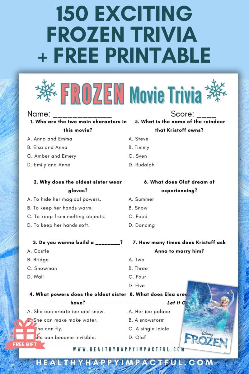 Disney frozen movie printable trivia questions