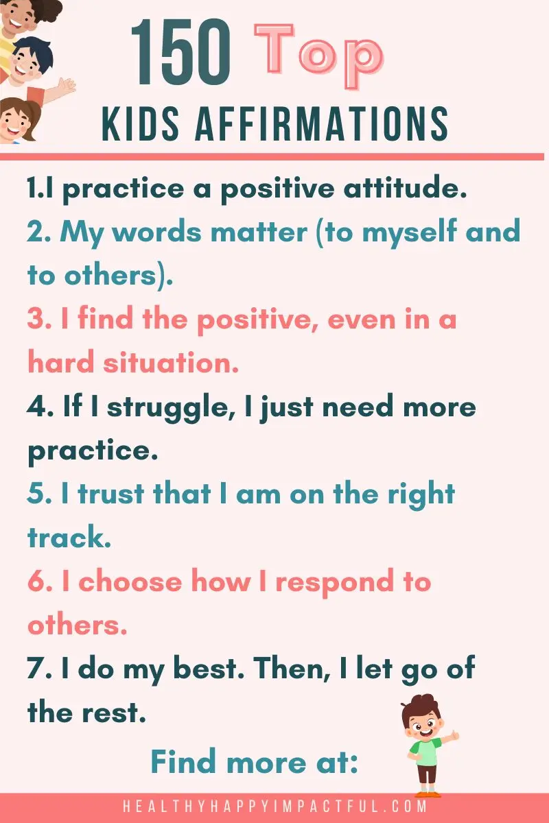 list pin; daily positive affirmations for kids; children