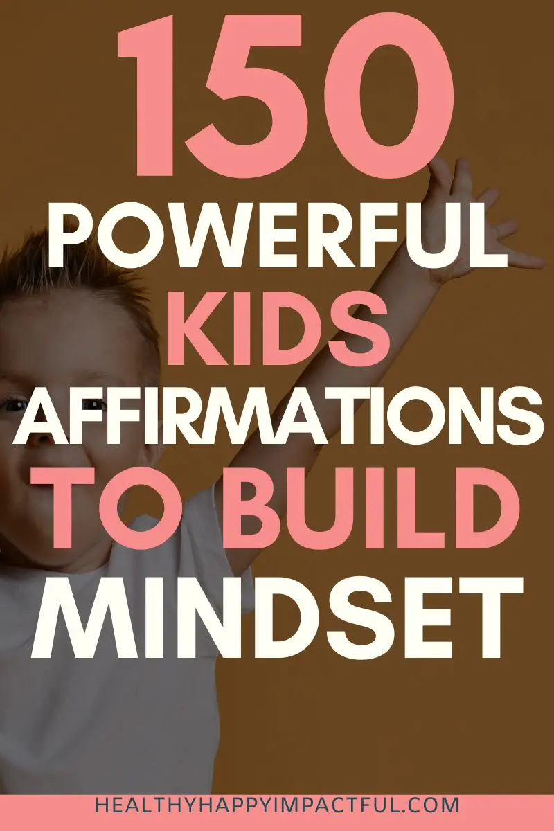 positive affirmations for kids and students pin (with free ebook)