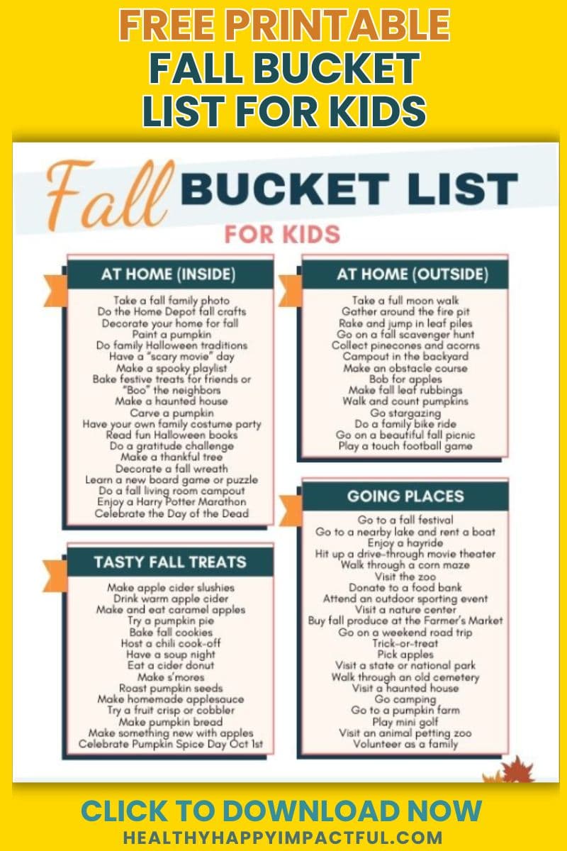 fall bucket list for kids 2024