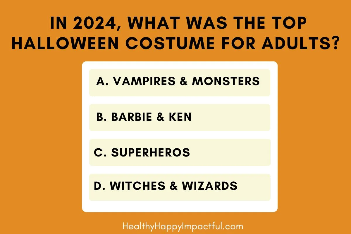 Halloween monster trivia; multiple choice
