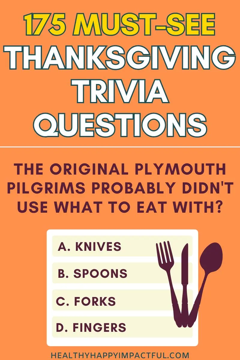 Thanksgiving trivia multiple choice; history; game; funny