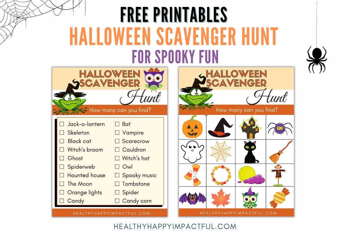 Neighborhood Halloween scavenger hunt for kids at home or school