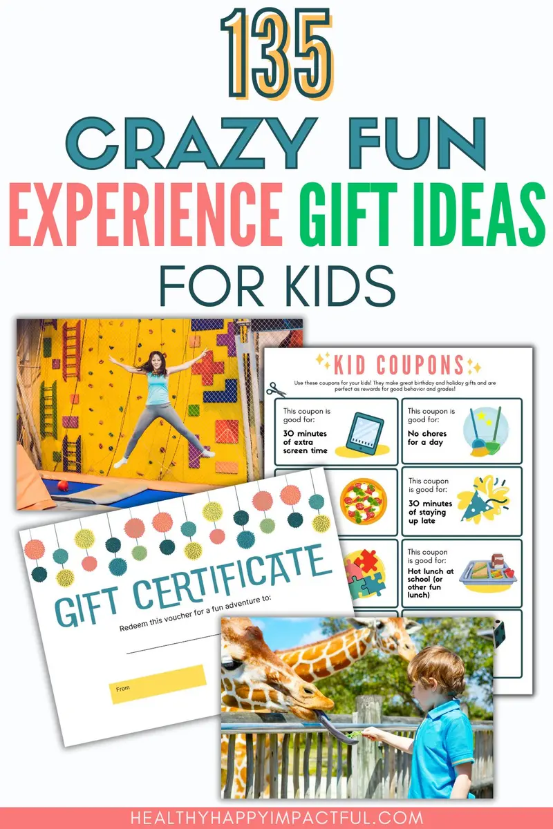 how to give active kids experience gifts pin