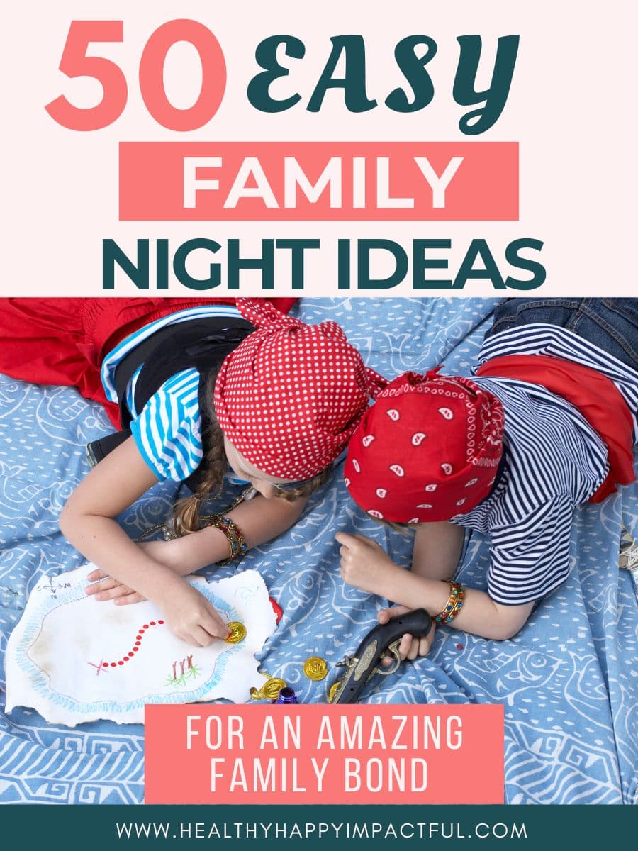 title pin; family night ideas; inexpensive; adventure