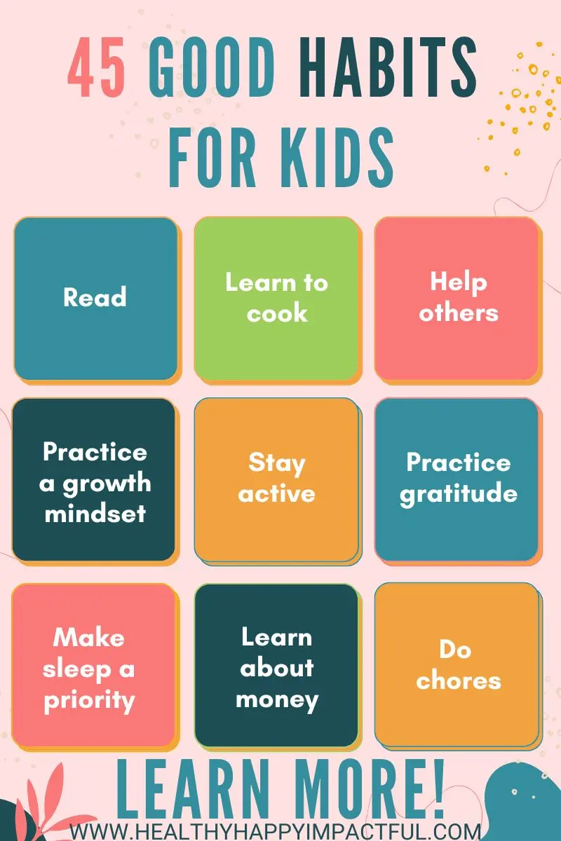 Good habits in children list pin