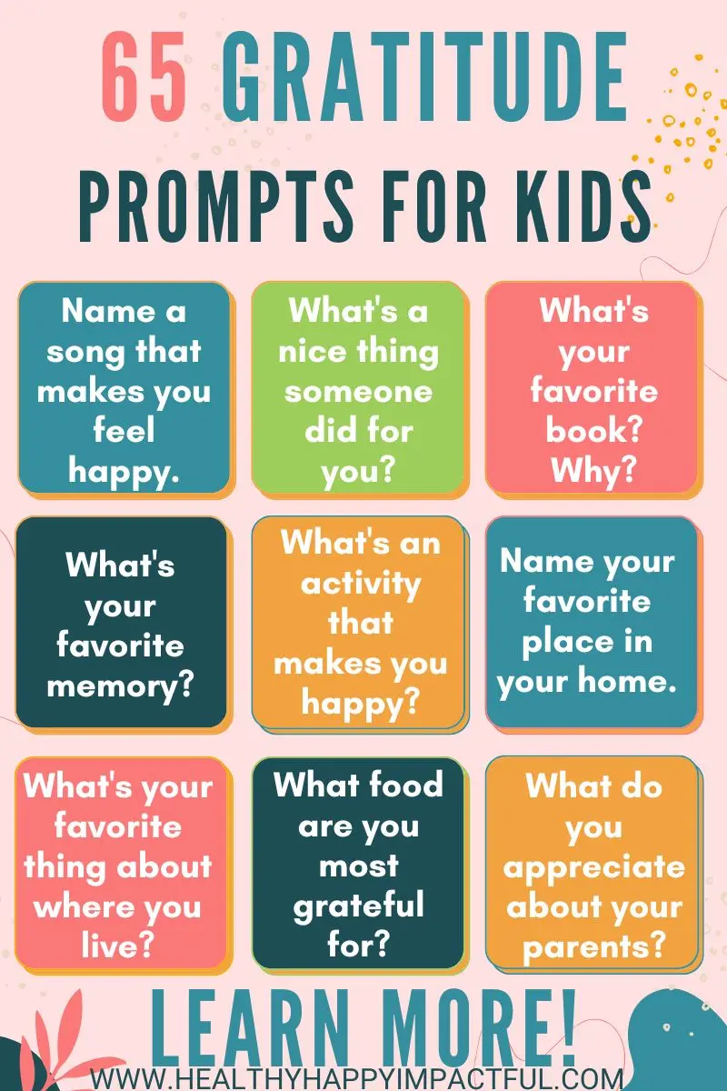 best gratitude journal prompts for kids, elementary students, middle school, and high school students